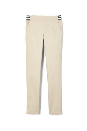 Girls’ Pull-On Skinny Fit Stretch Twill Pant with Striped Elastic Waistband - FINAL SALE