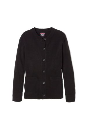 Girls Anti-Pill Crew Neck Cardigan Sweater - FINAL SALE