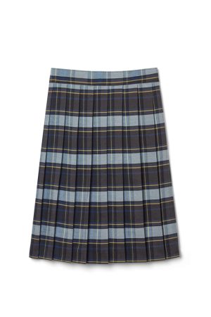 Below The Knee Plaid Pleated Skirt