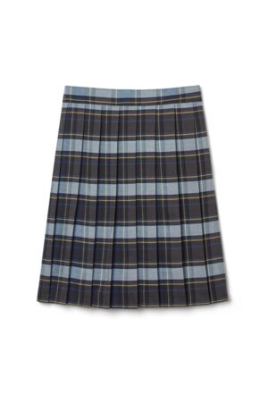 At The Knee Plaid Pleated Skirt
